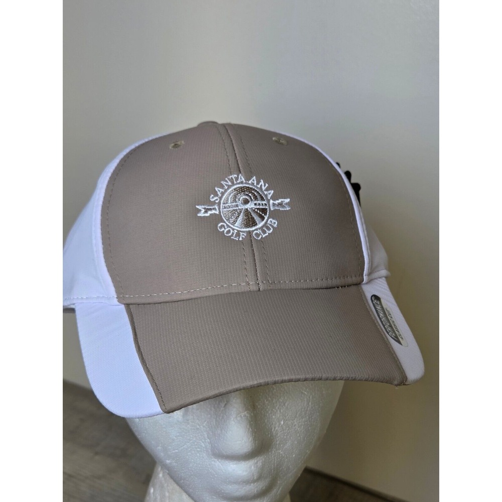Santa Ana Golf Club Ball Cap White Adjustable Hook Loop Embroidered Breathable